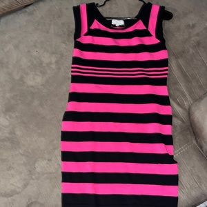 Hot pink/black striped PINK..ROSE dress super soft Sz LG
